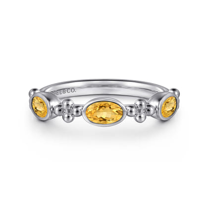 925 Sterling Silver Bujukan Citrine Fashion Ladies Ring