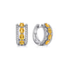 925 Sterling Silver Bujukan Citrine Huggie Earrings