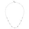 925 Sterling Silver Bujukan Clover Amethyst Station Necklace