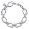 925 Sterling Silver Bujukan Clover Beaded Link Chain Bracelet