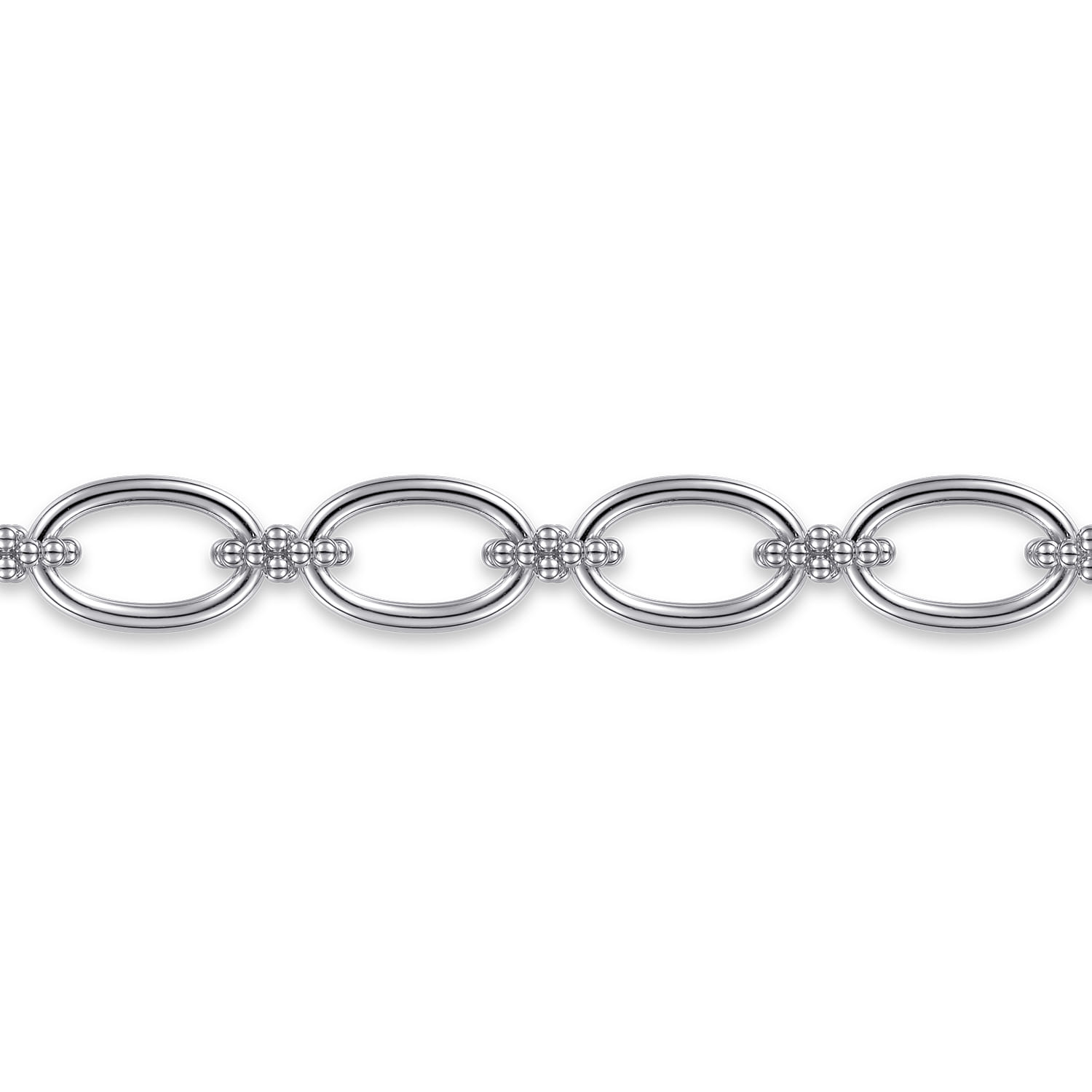 925 Sterling Silver Bujukan Clover Beaded Link Chain Bracelet - Shot 2
