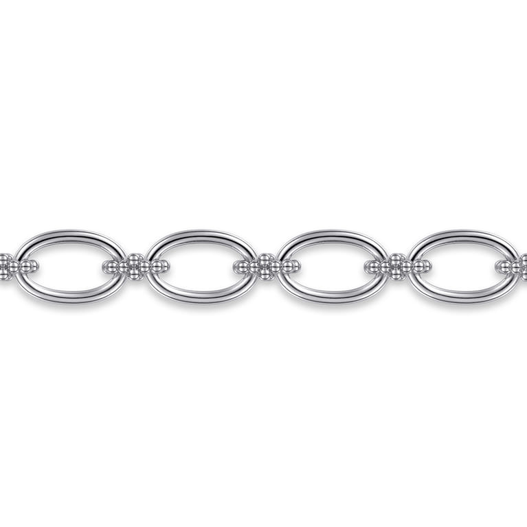 925 Sterling Silver Bujukan Clover Beaded Link Chain Bracelet - Shot 2