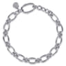 925 Sterling Silver Bujukan Clover Beaded Link Chain Bracelet
