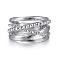 925 Sterling Silver Bujukan Criss Cross Ring