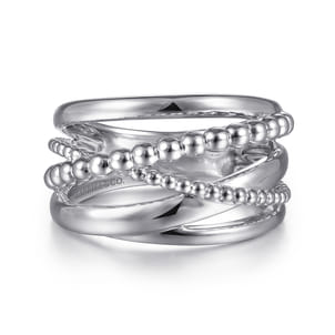 925 Sterling Silver Bujukan Criss Cross Ring