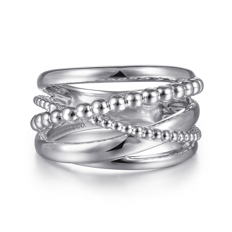 925 Sterling Silver Bujukan Criss Cross Ring - Shot 1