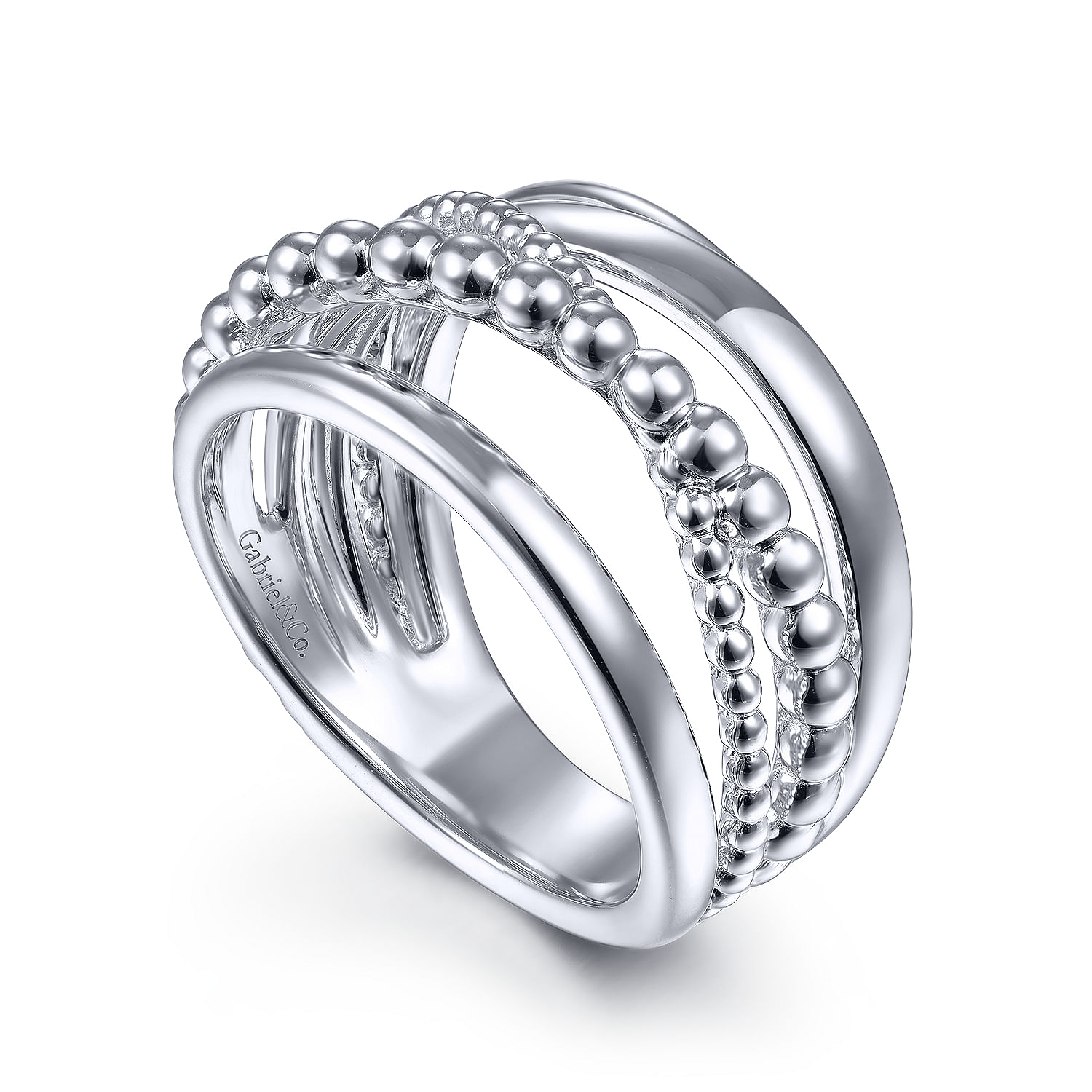 925 Sterling Silver Bujukan Criss Cross Ring - Shot 3