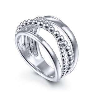 925 Sterling Silver Bujukan Criss Cross Ring