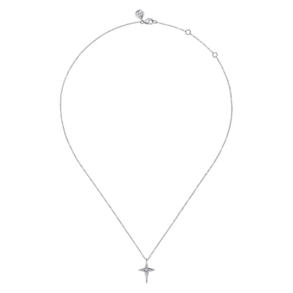 925 Sterling Silver Bujukan Diamond Cross Pendant Necklace