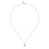 925 Sterling Silver Bujukan Diamond Cross Pendant Necklace - 0.03 ct