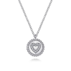 925 Sterling Silver Bujukan Diamond Heart Pendant Necklace