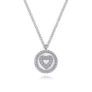 925 Sterling Silver Bujukan Diamond Heart Pendant Necklace