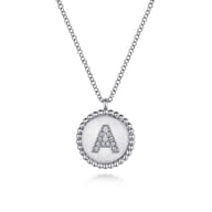 925 Sterling Silver Bujukan Diamond Initial A Necklace