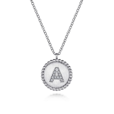 925 Sterling Silver Bujukan Diamond Initial A Necklace