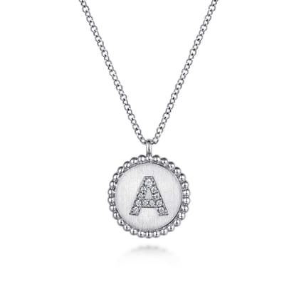 925 Sterling Silver Bujukan Diamond Initial A Necklace