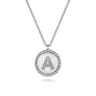 925 Sterling Silver Bujukan Diamond Initial A Necklace - 0.05 ct