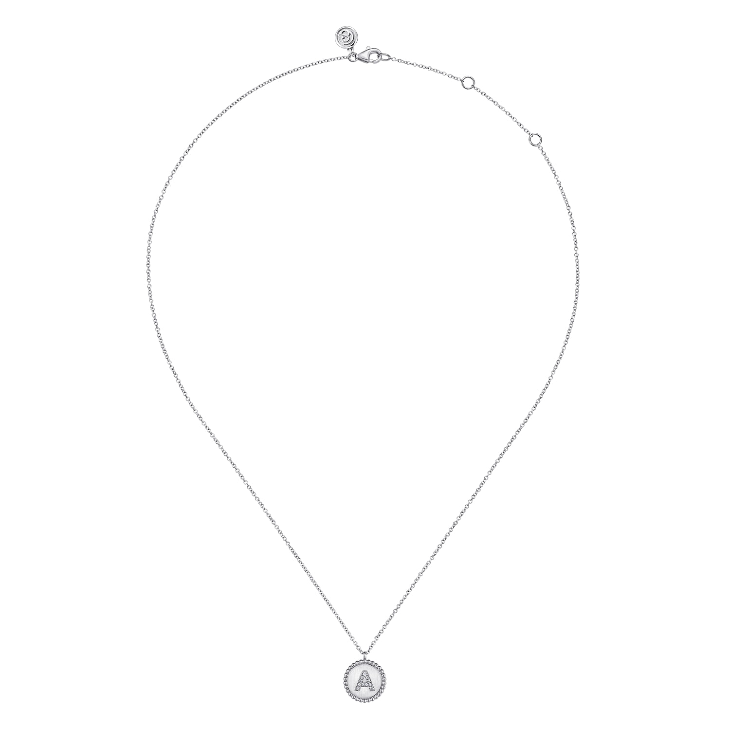 925 Sterling Silver Bujukan Diamond Initial A Necklace