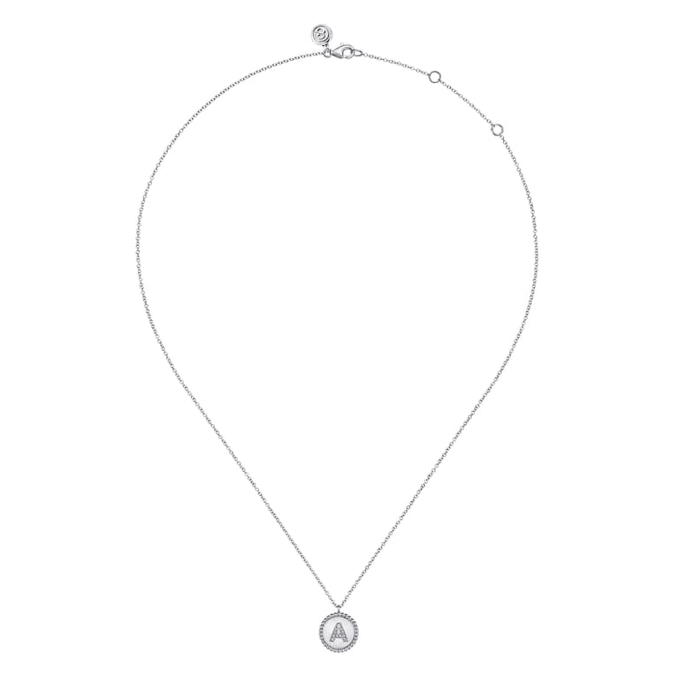 925 Sterling Silver Bujukan Diamond Initial A Necklace - 0.05 ct - Shot 2
