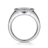 925 Sterling Silver Bujukan Diamond Initial A Signet Ring - 0.05 ct