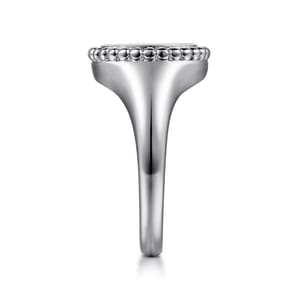 925 Sterling Silver Bujukan Diamond Initial A Signet Ring