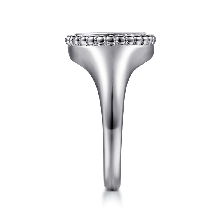 925 Sterling Silver Bujukan Diamond Initial A Signet Ring - 0.05 ct - Shot 4