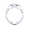 925 Sterling Silver Bujukan Diamond Initial B Signet Ring - 0.05 ct