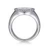 925 Sterling Silver Bujukan Diamond Initial C Signet Ring - 0.04 ct