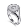 925 Sterling Silver Bujukan Diamond Initial C Signet Ring - 0.04 ct
