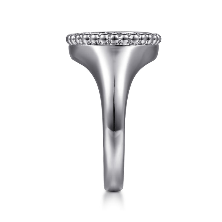 925 Sterling Silver Bujukan Diamond Initial C Signet Ring - 0.04 ct - Shot 4