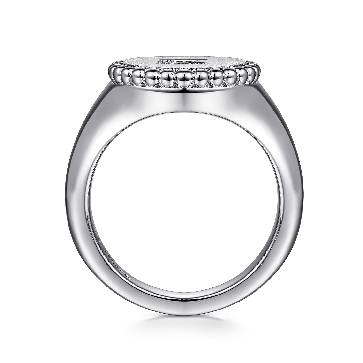 925 Sterling Silver Bujukan Diamond Initial E Signet Ring - 0.05 ct - Shot 2