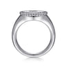 925 Sterling Silver Bujukan Diamond Initial E Signet Ring - 0.05 ct