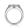 925 Sterling Silver Bujukan Diamond Initial L Signet Ring - 0.03 ct