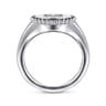 925 Sterling Silver Bujukan Diamond Initial M Signet Ring - 0.07 ct