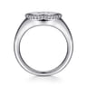 925 Sterling Silver Bujukan Diamond Initial S Signet Ring - 0.05 ct
