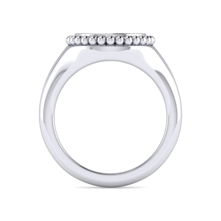 925 Sterling Silver Bujukan Diamond Initial X Signet Ring - 0.04 ct - Shot 2