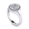 925 Sterling Silver Bujukan Diamond Initial X Signet Ring - 0.04 ct