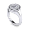 925 Sterling Silver Bujukan Diamond Initial Z Signet Ring - 0.05 ct
