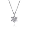 925 Sterling Silver Bujukan Diamond Star Of David Pendant Necklace - 0.04 ct
