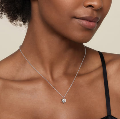 925 Sterling Silver Bujukan Diamond Star Of David Pendant Necklace