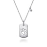 925 Sterling Silver Bujukan Dog Tag Paw Print Pendant Necklace
