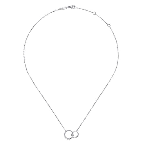 925 Sterling Silver Bujukan Double Circle Necklace - Shot 2