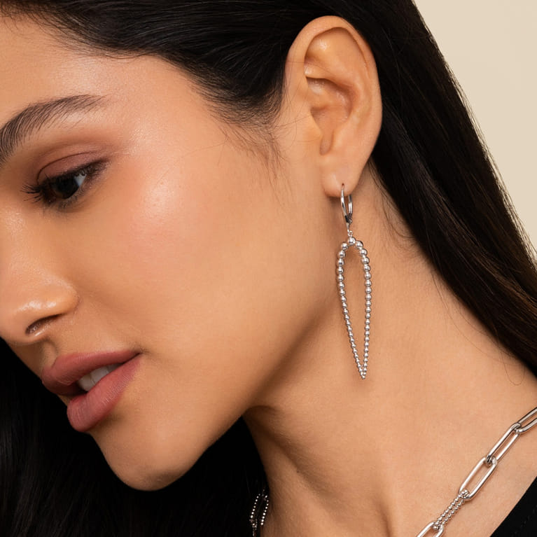 925 Sterling Silver Bujukan Drop Earrings - Shot 2