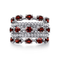 925 Sterling Silver Bujukan Garnet Easy Stackable Ring