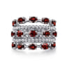 925 Sterling Silver Bujukan Garnet Easy Stackable Ring