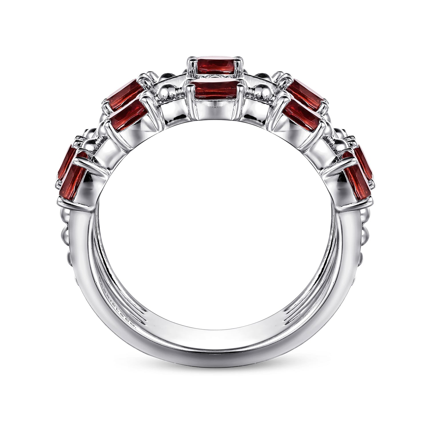 925 Sterling Silver Bujukan Garnet Easy Stackable Ring - Shot 2
