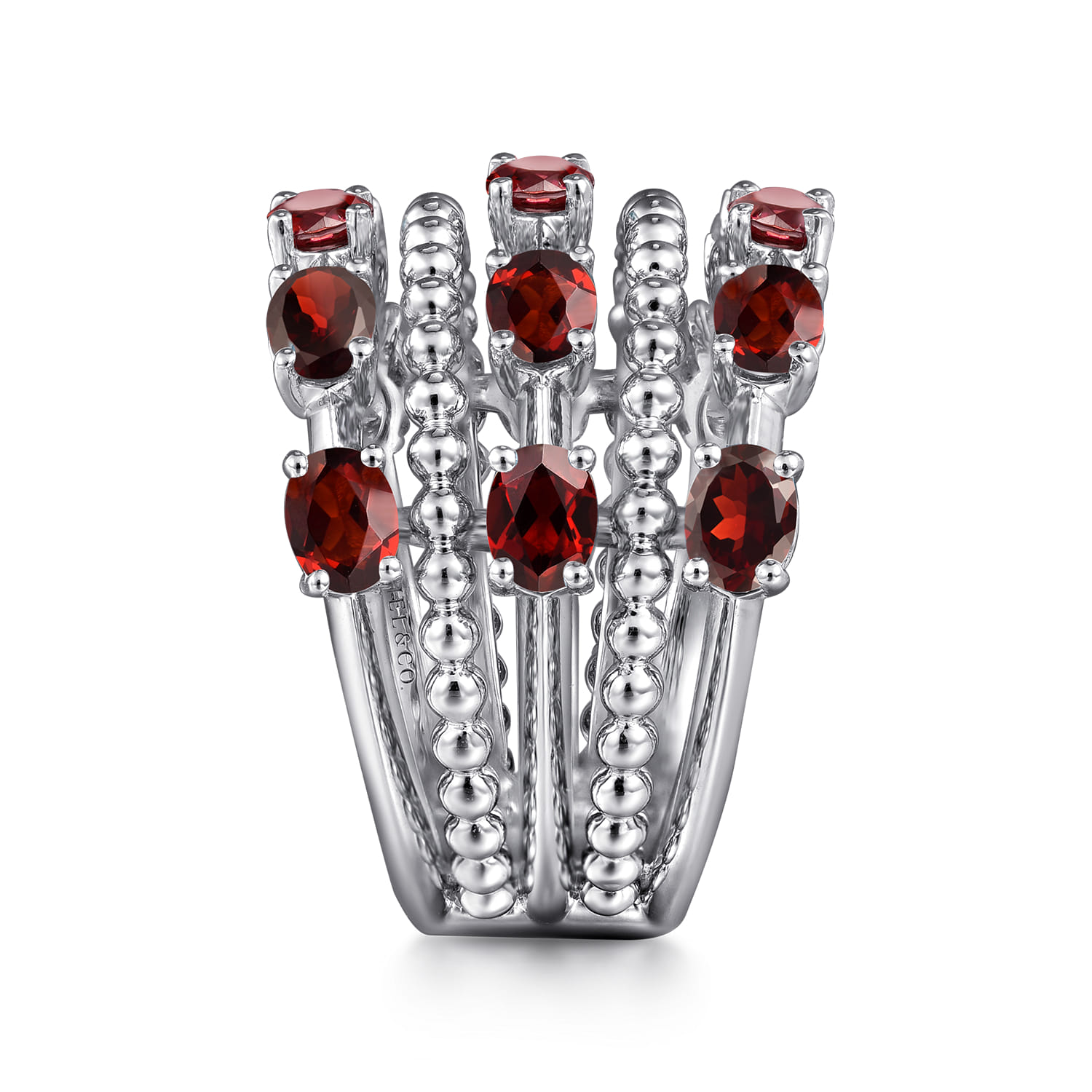 925 Sterling Silver Bujukan Garnet Easy Stackable Ring - Shot 4