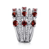 925 Sterling Silver Bujukan Garnet Easy Stackable Ring