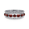 925 Sterling Silver Bujukan Garnet Easy Stackable Ring