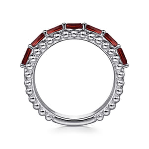 925 Sterling Silver Bujukan Garnet Easy Stackable Ring