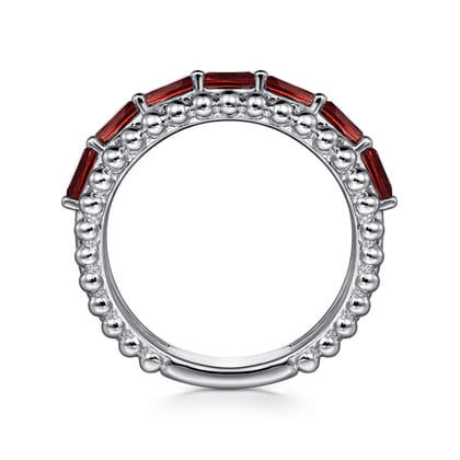 925 Sterling Silver Bujukan Garnet Easy Stackable Ring